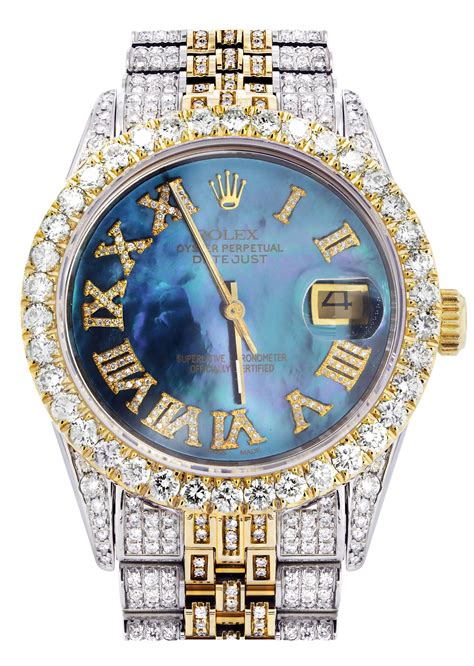 rolex blue face iced out|iced out rolex diamond.